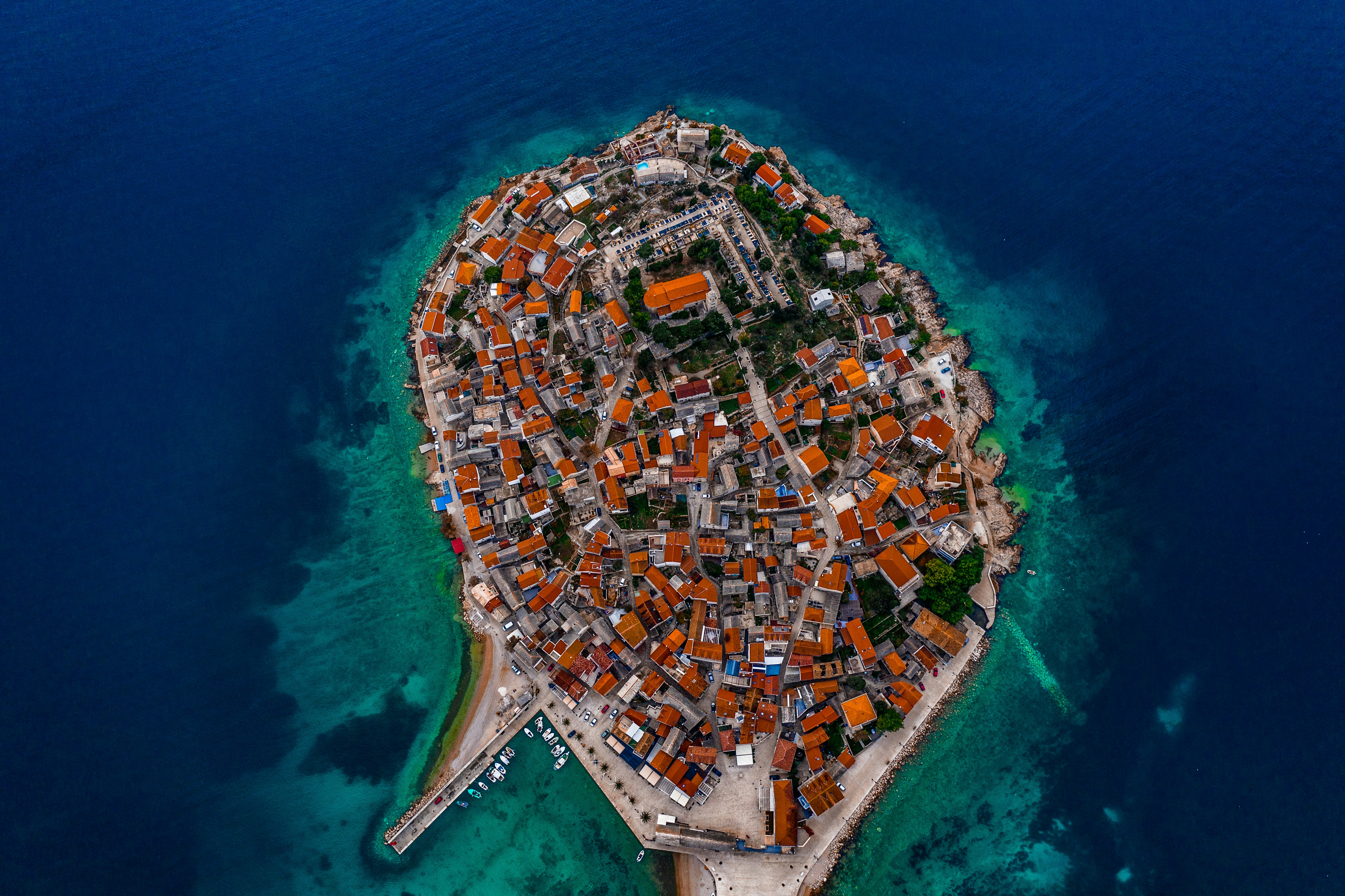Dalmatian island aerial view